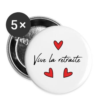 RETIREMENT. RETIREMENT. RETIRED. RETIREMENT - Buttons large 2.2''/56 mm (5-pack) - white - Front