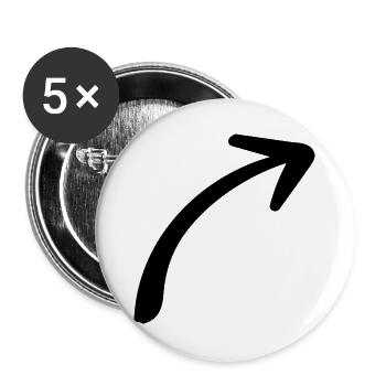 Pfeil - Pfeil - Buttons groß 56 mm (5er Pack) - Weiß - Vorne