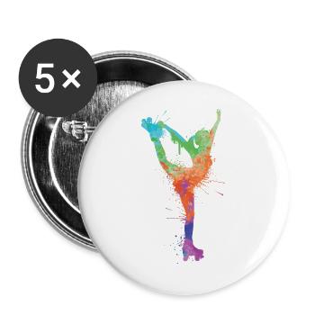 Rollschuh Kinder Roller Skating Rollschuhe Damen - Buttons groß 56 mm (5er Pack) - Weiß - Vorne