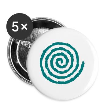 Spirale Symbol Wachstum und Erweiterung Blaugrün - Buttons groß 56 mm (5er Pack) - Weiß - Vorne
