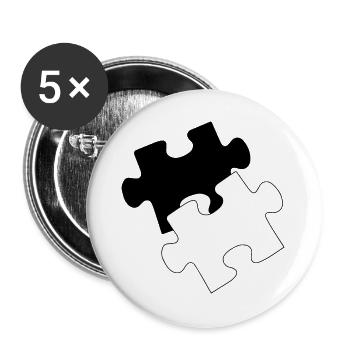 Puzzle - Buttons groß 56 mm (5er Pack) - Weiß - Vorne