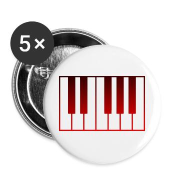 Musikinstrument - Klavier - Buttons groß 56 mm (5er Pack) - Weiß - Vorne