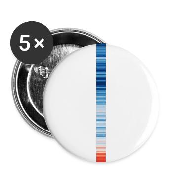 Warming Stripes | Scientists for Future - Buttons groß 56 mm (5er Pack) - Weiß - Vorne
