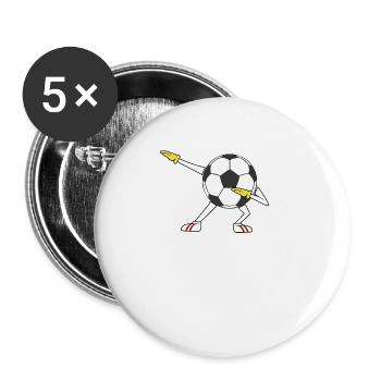Dabbing Fußball Fusball Dab Pose Fußballer Jungen - Buttons groß 56 mm (5er Pack) - Weiß - Vorne