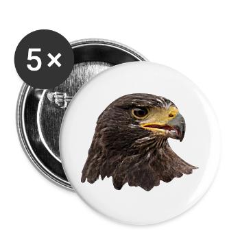 Adler, Falke, Greifvogel aus Falknerei, braun - Buttons groß 56 mm (5er Pack) - Weiß - Vorne