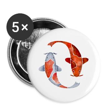Koi - Buttons groß 56 mm (5er Pack) - Weiß - Vorne