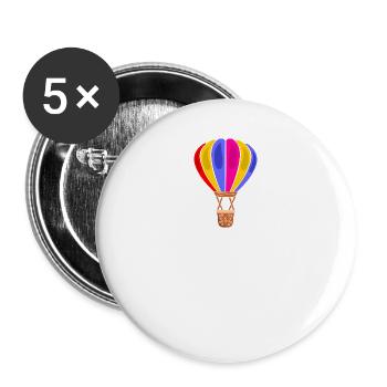 Heißluftballon - Buttons groß 56 mm (5er Pack) - Weiß - Vorne