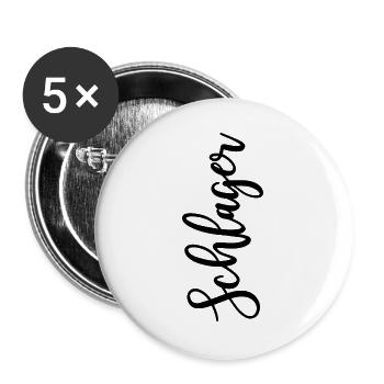 Schlager (Farbwechsel) - Buttons groß 56 mm (5er Pack) - Weiß - Vorne