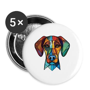 Cao De Castro Laboreiro Hunderasse Aquarellglas - Buttons groß 56 mm (5er Pack) - Weiß - Vorne