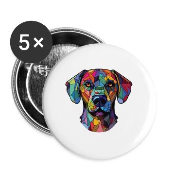 Cao De Castro Laboreiro Hunderasse Aquarellglas - Buttons groß 56 mm (5er Pack) - Weiß - Vorne