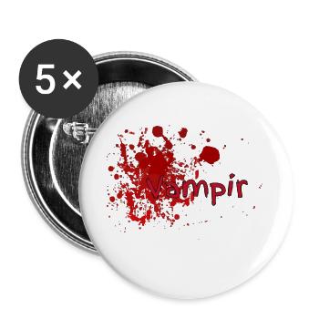Vampir - Buttons groß 56 mm (5er Pack) - Weiß - Vorne