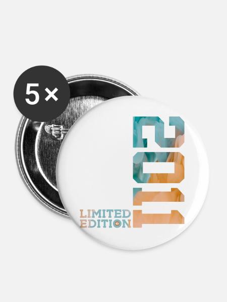 15. GEBURTSTAG LIMITED EDITION 2011 - Buttons groß 56 mm (5er Pack) - Weiß