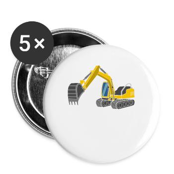 Bagger - Buttons groß 56 mm (5er Pack) - Weiß - Vorne