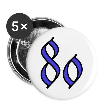 80. 80 JAHRE. 80. JAHRESTAG. 80-JÄHRIGES JUBILÄUM. - Buttons groß 56 mm (5er Pack) - Weiß - Vorne