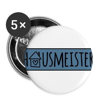 Hausmeister - Buttons groß 56 mm (5er Pack) - Weiß - Vorne