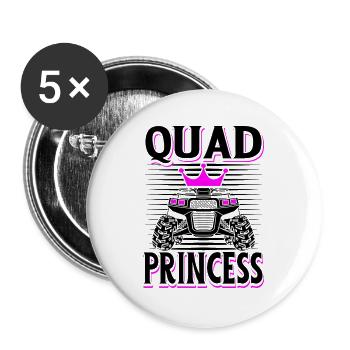 Quad Princess ATV Allrad Quad Fahren Offroad Girl - Buttons groß 56 mm (5er Pack) - Weiß - Vorne