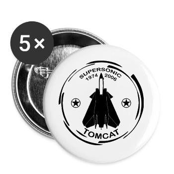 Avion F14 Tomcat - Lot de 5 grands badges (56 mm) - blanc - Devant