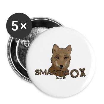 Fuchs schlauer Fuchs schlau wie ein Fuchs - Buttons groß 56 mm (5er Pack) - Weiß - Vorne