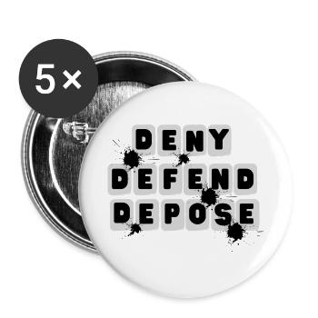 VERWEIGERN VERTEIDIGEN ABSETZEN - Buttons groß 56 mm (5er Pack) - Weiß - Vorne