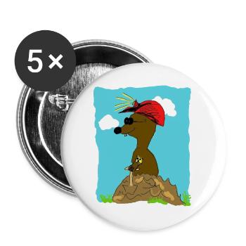 blinde maulwurf - Buttons groß 56 mm (5er Pack) - Weiß - Vorne