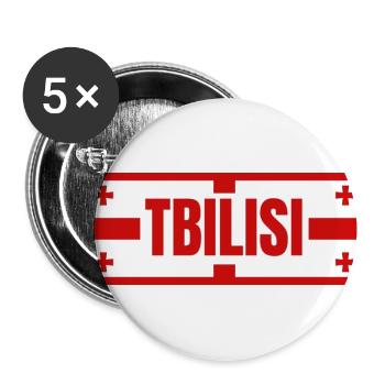 Ville de Tbilissi avec le drapeau géorgien - Lot de 5 grands badges (56 mm) - blanc - Devant