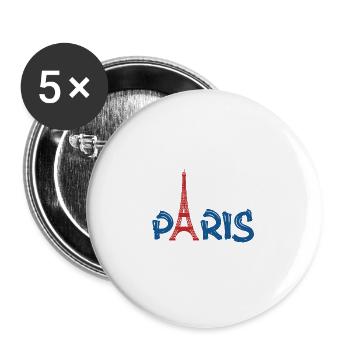 PARIS - Buttons groß 56 mm (5er Pack) - Weiß - Vorne