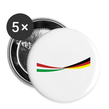 Italien - Deutschland - Schmal - Banner Sport Flag - Buttons groß 56 mm (5er Pack) - Weiß - Vorne