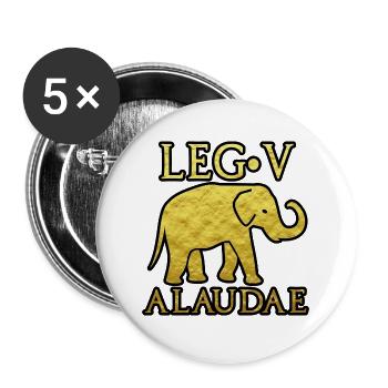 LEGIO V Alaudae ROM ROMA SOLDAT SPQR GOLD - Buttons groß 56 mm (5er Pack) - Weiß - Vorne