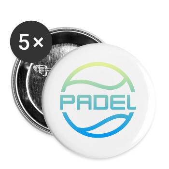 Padeltennis Padelspieler Paddle Padel - Buttons groß 56 mm (5er Pack) - Weiß - Vorne