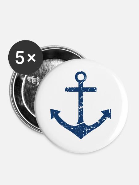 Anker - Buttons groß 56 mm (5er Pack) - Weiß