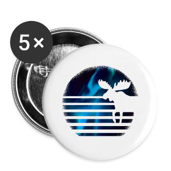 Elch - Buttons groß 56 mm (5er Pack) - Weiß - Vorne