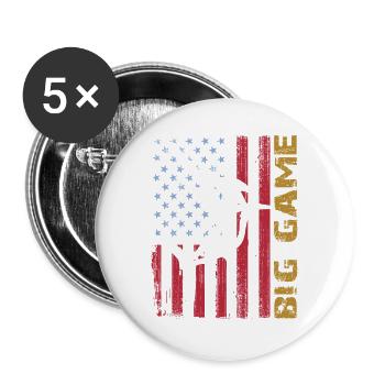 Jumping Marlin with US flag Deep Sea Fishing - Buttons large 2.2''/56 mm (5-pack) - white - Front