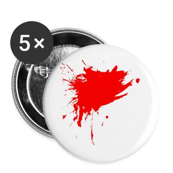 Fleck Farbe Gespritzt rot Design Schmutz schmutzig - Buttons groß 56 mm (5er Pack) - Weiß - Vorne