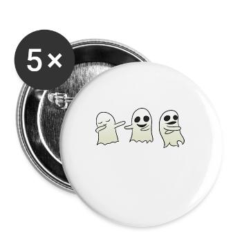 Dancing Ghost - Buttons groß 56 mm (5er Pack) - Weiß - Vorne