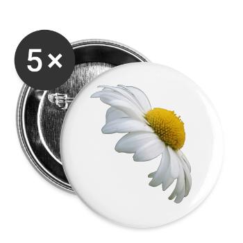 Margeriten Margerite weiße Blume Gänseblume - Buttons groß 56 mm (5er Pack) - Weiß - Vorne