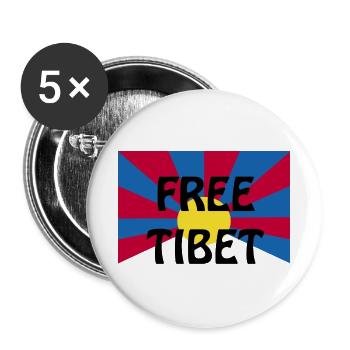 free tibet - Buttons groß 56 mm (5er Pack) - Weiß - Vorne