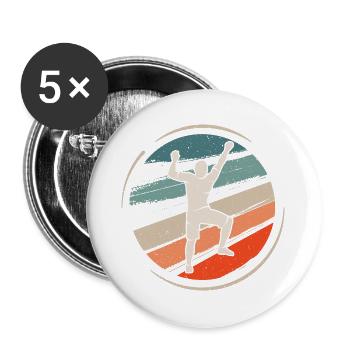 Klettern Vintage Bouldern Climbing Kletterer - Buttons groß 56 mm (5er Pack) - Weiß - Vorne