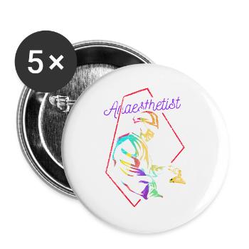 Gelassener Anästhesist Schmerztherapie - Buttons groß 56 mm (5er Pack) - Weiß - Vorne