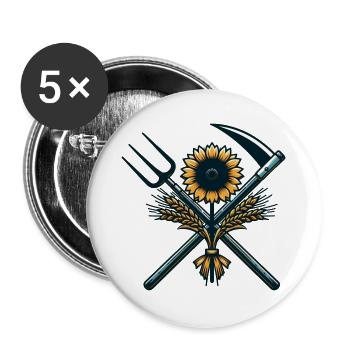 Agriculture Logo - Buttons large 2.2''/56 mm (5-pack) - white - Front