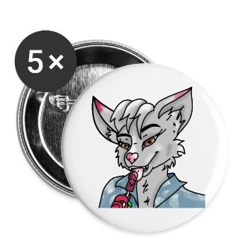 Pelziger Leck - Buttons groß 56 mm (5er Pack) - Weiß - Vorne