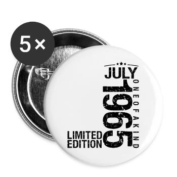 Geburtstag 1965 Juli 1965 Juli 1965 - Buttons groß 56 mm (5er Pack) - Weiß - Vorne