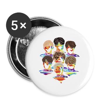 Pulsierende K-Pop Konzertnacht - Buttons groß 56 mm (5er Pack) - Weiß - Vorne