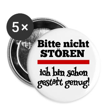 Bitte nicht stören! - Buttons groß 56 mm (5er Pack) - Weiß - Vorne