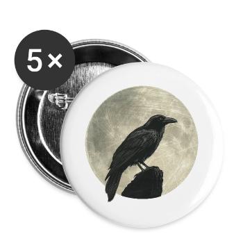 Rabe - Buttons groß 56 mm (5er Pack) - Weiß - Vorne