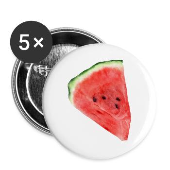 Wassermelone - Buttons groß 56 mm (5er Pack) - Weiß - Vorne