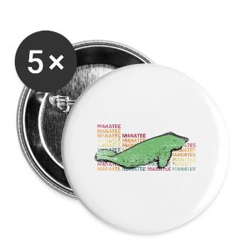 Entspannte Seekuh Seegraswiese - Buttons groß 56 mm (5er Pack) - Weiß - Vorne