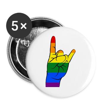 Hard Rock - Stolz - Buttons groß 56 mm (5er Pack) - Weiß - Vorne