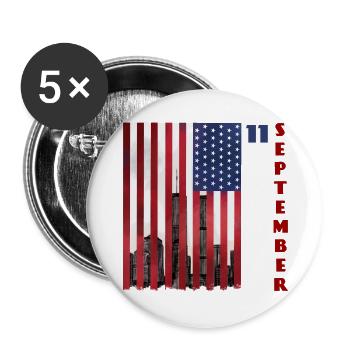 11 September - Patriot Day USA Gedenken - Buttons groß 56 mm (5er Pack) - Weiß - Vorne