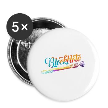 Flinke Blockflöte Bläserensemble - Buttons groß 56 mm (5er Pack) - Weiß - Vorne