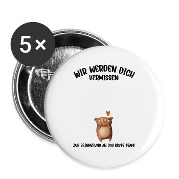 Wir werden dich Vermissen beste Team Abschied - Buttons groß 56 mm (5er Pack) - Weiß - Vorne